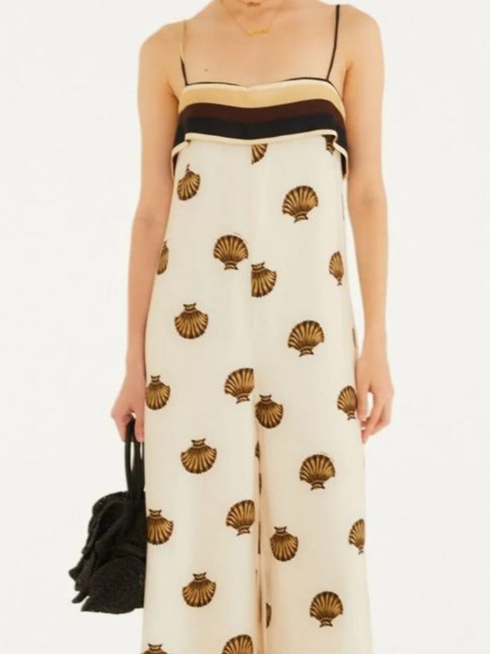 FARM Rio Conchita Shell Print Off-White Jumpsuit - Size S